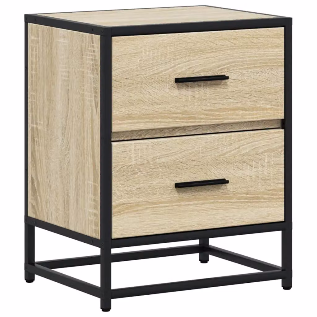 Berkfield Home Set of 2 Bedside Cabinets in Sonoma Oak Brown, W/D/H: 40 x 31 x 50 cm – 4