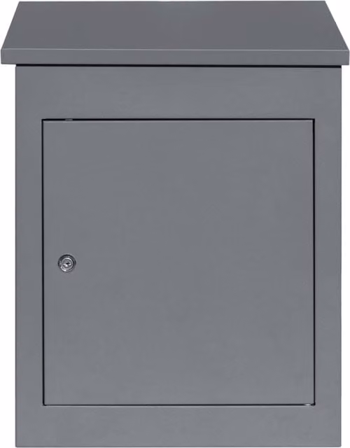 Monster Shop Grey Anti Theft Wall Mounted Combination Parcel Post Box in Galvanised Steel, H 35.0 cm x W 35.0 cm x D 19.0 cm