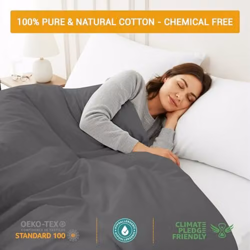 Pamposh 400 Thread Count Egyptian Cotton Double Duvet Cover Set in Anthracite Grey, 200 x 200 cm – 3