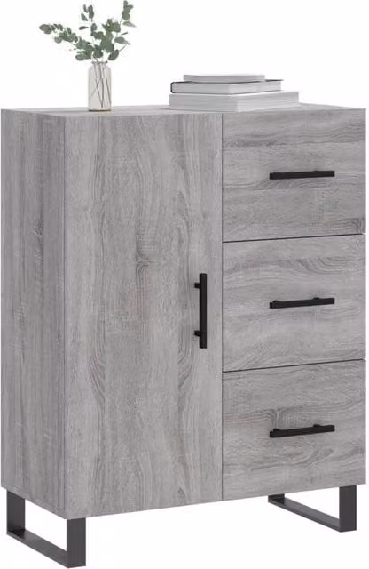 Berkfield Home Grey Sonoma Sideboard in Engineered Wood, W/D/H: 69.5 x 34 x 90 cm