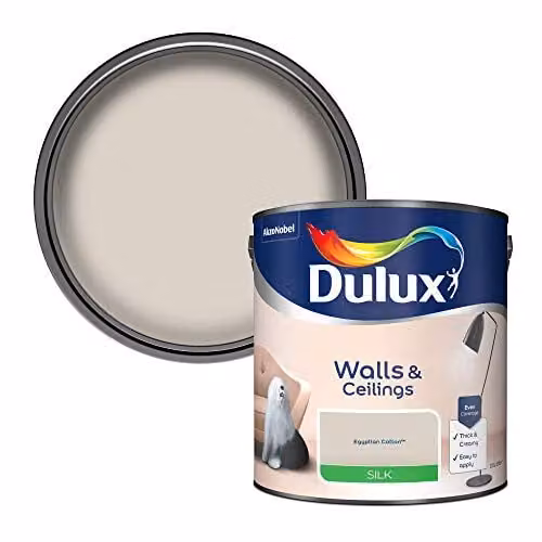 Dulux Silk Emulsion Paint for Walls and Ceilings, Egyptian Cotton, Beige, 2.5 l – 1