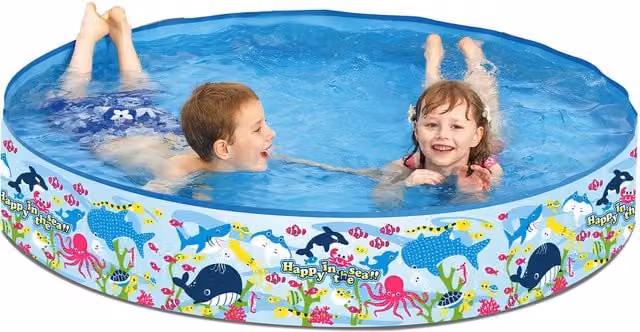 Sunclub Round Steel Wall Rigid Pool in Blue and Nature