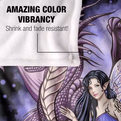 JQ Licensing En Protectors of the Realm Fairy and Dragon Silky Touch Super Soft Throw Blanket, White, W/D/H: 152 x 127 cm – 3