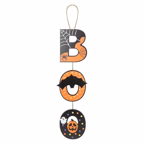 VFM e-Store Boo Hanging Sign Halloween Decoration, Multicolour, W: 50 cm, H: 13 cm – 4