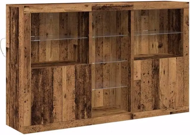 Berkfield Home Rustic Brown Sideboard with Integrated LED Lights, W/D/H: 162 x 37 x 100 cm – 1