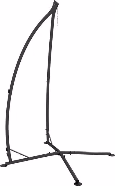 OUTSUNNY Metal Hammock Chair Stand in Black for Indoor and Outdoor Use