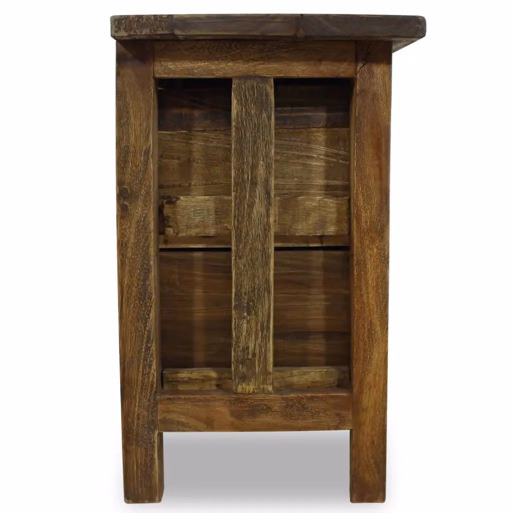 Berkfield Home Rustic Solid Reclaimed Wood Nightstand in Brown, W/D/H: 40 x 30 x 51 cm – 2