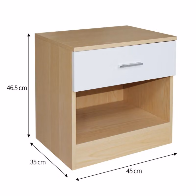 Comfy Living Ltd Modern High Gloss One Drawer Bedside Table in White – 2