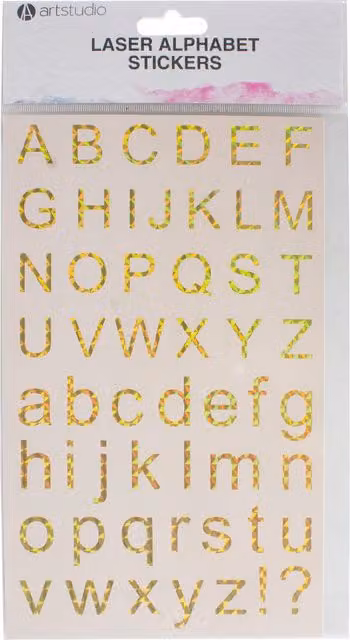 Art Studio Gold Laser Alphabet Stickers Pack