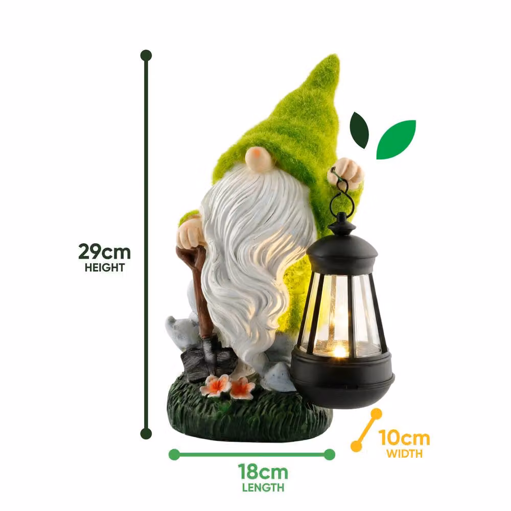 Gardenwize Solar Powered LED Garden Gonk Ornament with Lantern in Green and Multicolour – 2