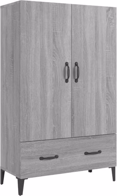 Berkfield Home Grey Modern Highboard with Internal Drawers and Shelves, W/D/H: 70 x 31 x 115 cm