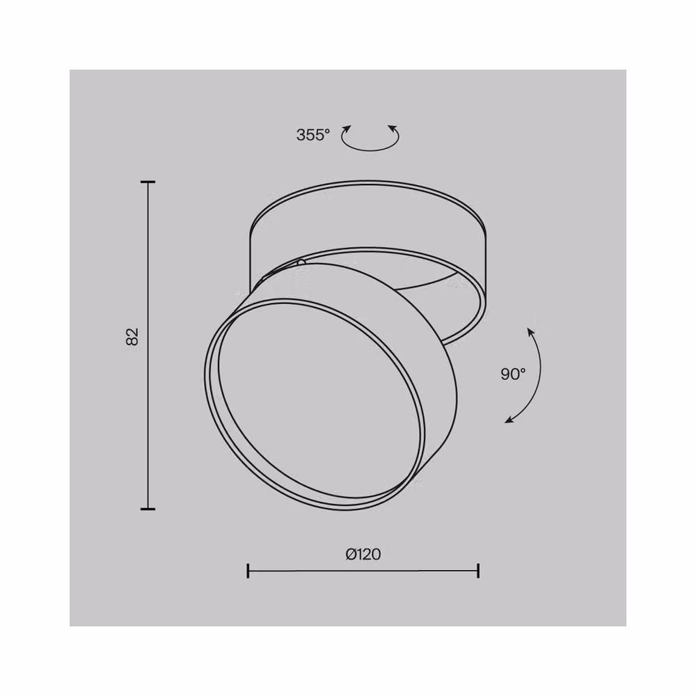 Netlighting Onda Surface Mounted LED Downlight, Black, 3000K Warm White, 1370lm – 2