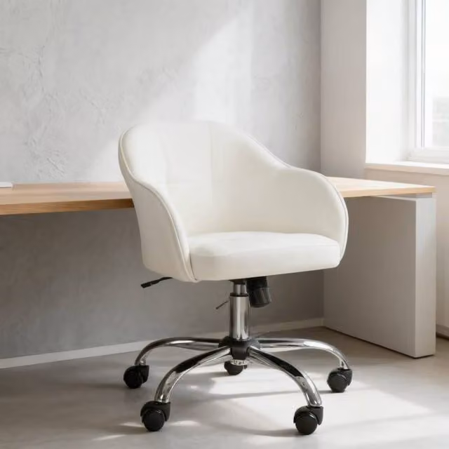ERGOVEXA Velvet Task Chair in Beige, H 86 x W 51 x D 61 cm