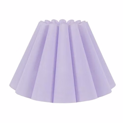 ValueLights Lilac Petal Pleated Fabric Scallop Tapered Lampshade with LED Bulb, Shade Width: 25 cm