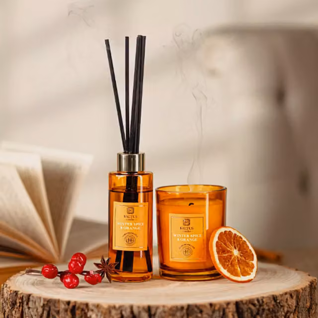 Baltus Spiced Orange Candle and Diffuser Set in Orange