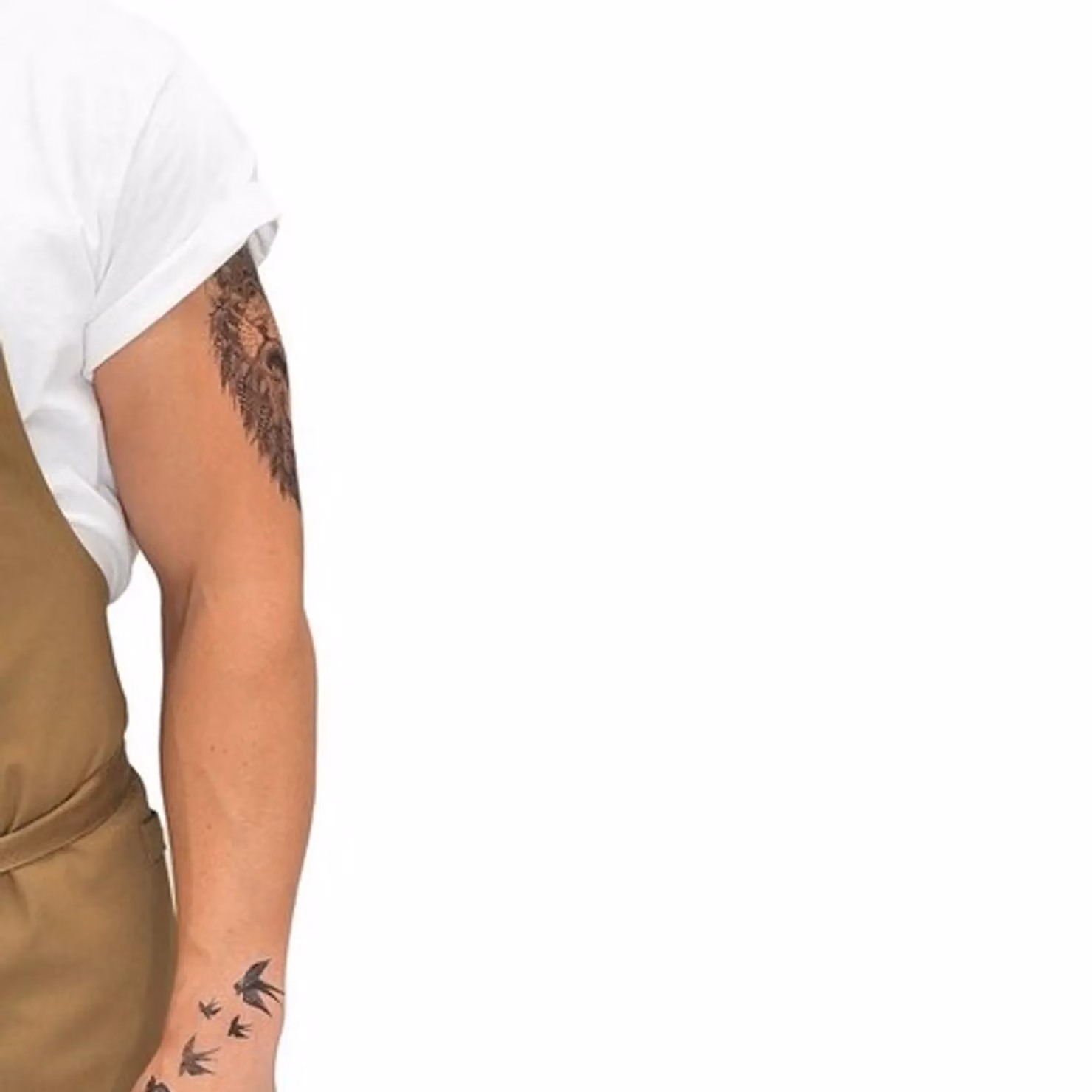 Le Chef Crossover Bib Apron in Beige – 2