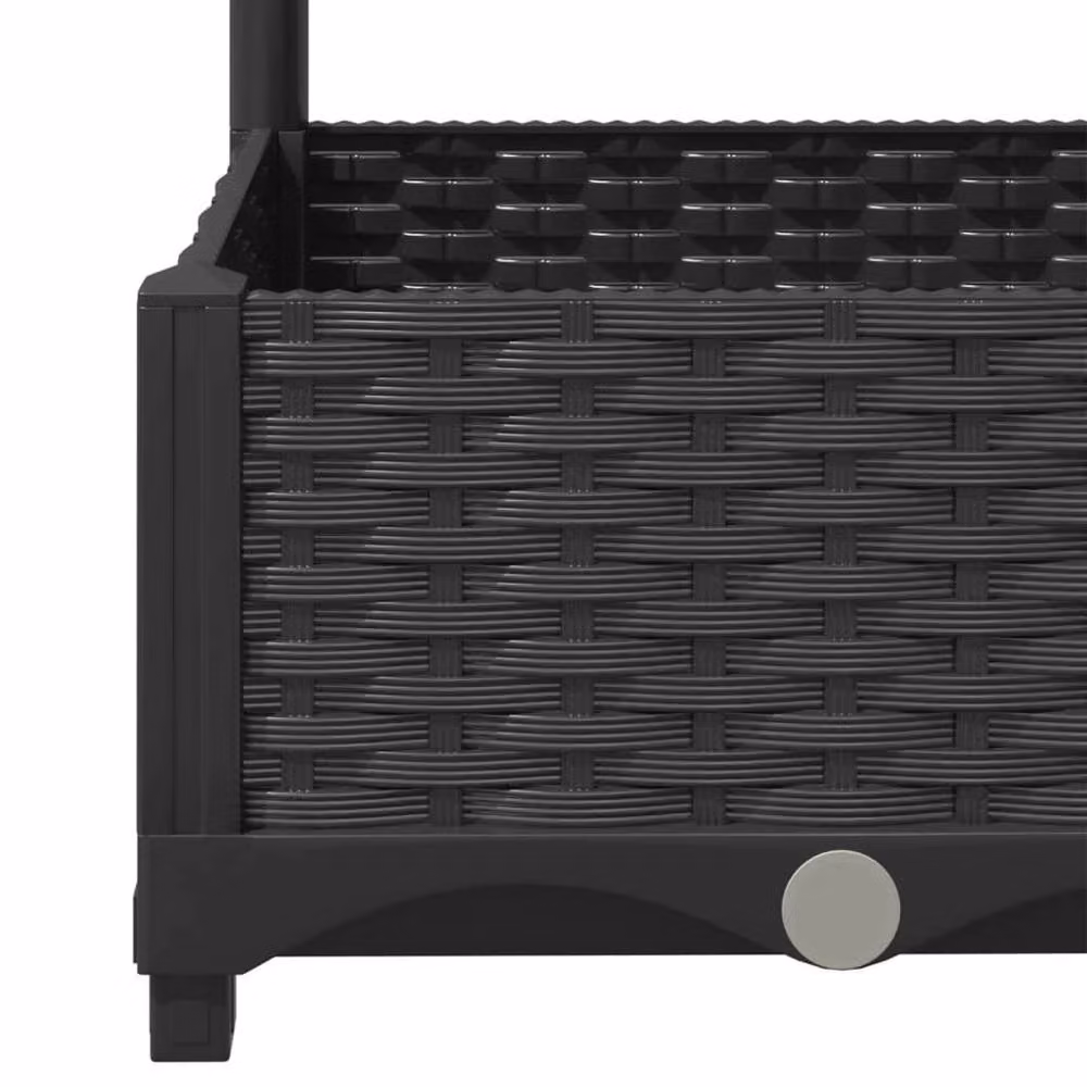 Berkfield Home Garden Planter with Trellis, Black, W/D/H: 40 x 40 x 121.5 cm – 4