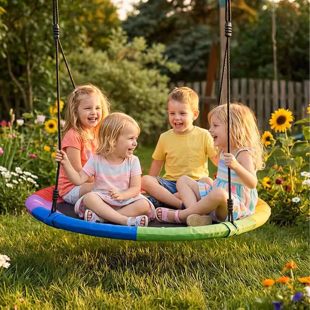 AIYAPLAY Heavy Duty Waterproof Nest Swing in Multicolour and Black