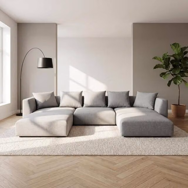Abakus Direct Tokyo U-Shape Modular Sofa in Grey Fabric – 1