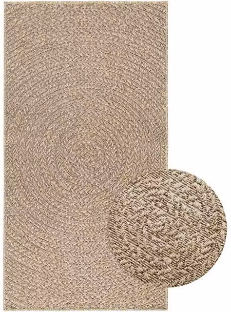 Berkfield Home ZIZUR Beige Jute Look Indoor and Outdoor Rug, W: 80 cm, D: 150 cm – 1