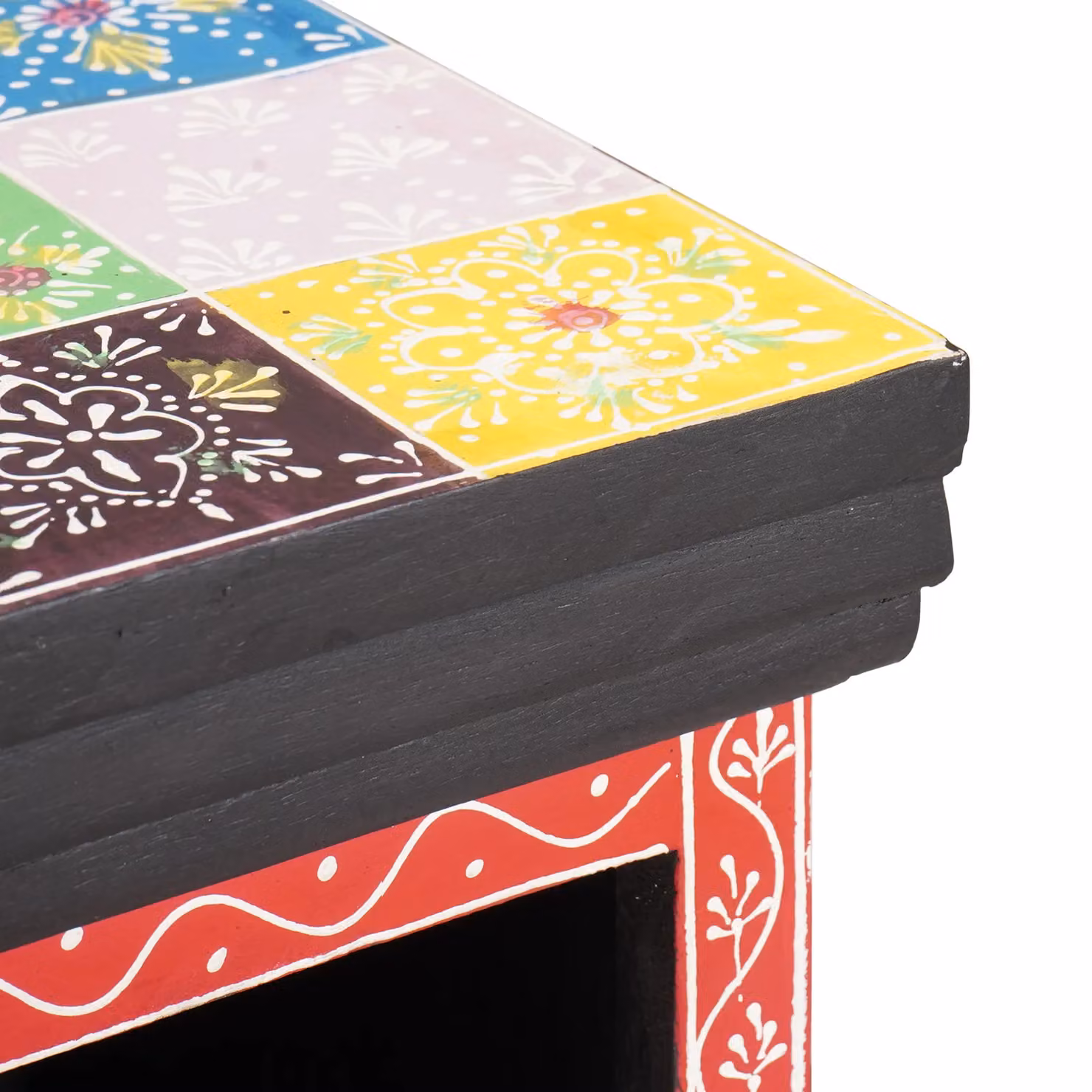 Berkfield Home Mango Wood Cabinet, Multicolour and Black, W/D/H: 30 x 30 x 90 cm – 3