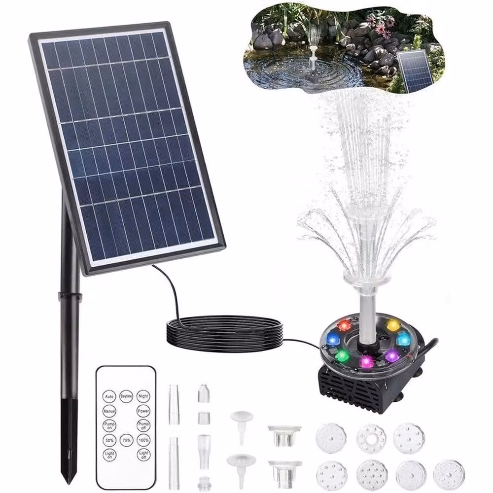 NESTLUNE Solar Panel Powered Water Pump for Garden Pools, Ponds and Fish Aquariums, Black, W/D/H: 100 x 15 x 15 cm – 5