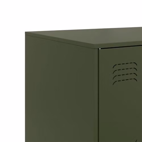 vidaXL Industrial Metal Sideboard in Matt Green, W/D/H: 99 x 39 x 73 cm – 3