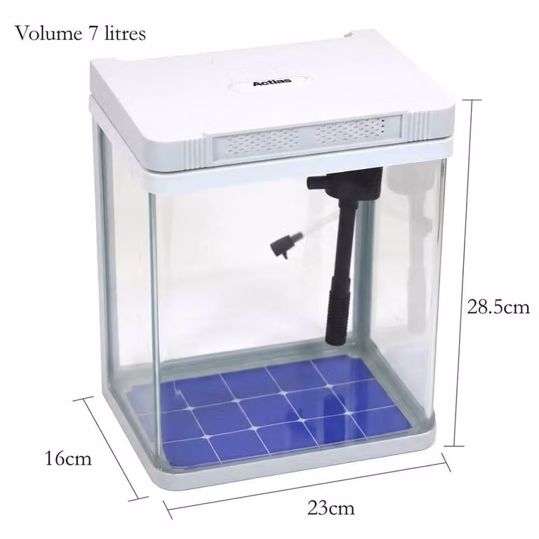 PAWNORA Aquarium Fish Tank Kit with LED Light and Pump, Clear, W/D/H: 28.5 x 23.0 cm