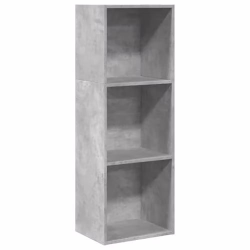vidaXL Concrete Grey MDF Bookcase with Back Panel, W: 40 cm, D: 30 cm, H: 114 cm