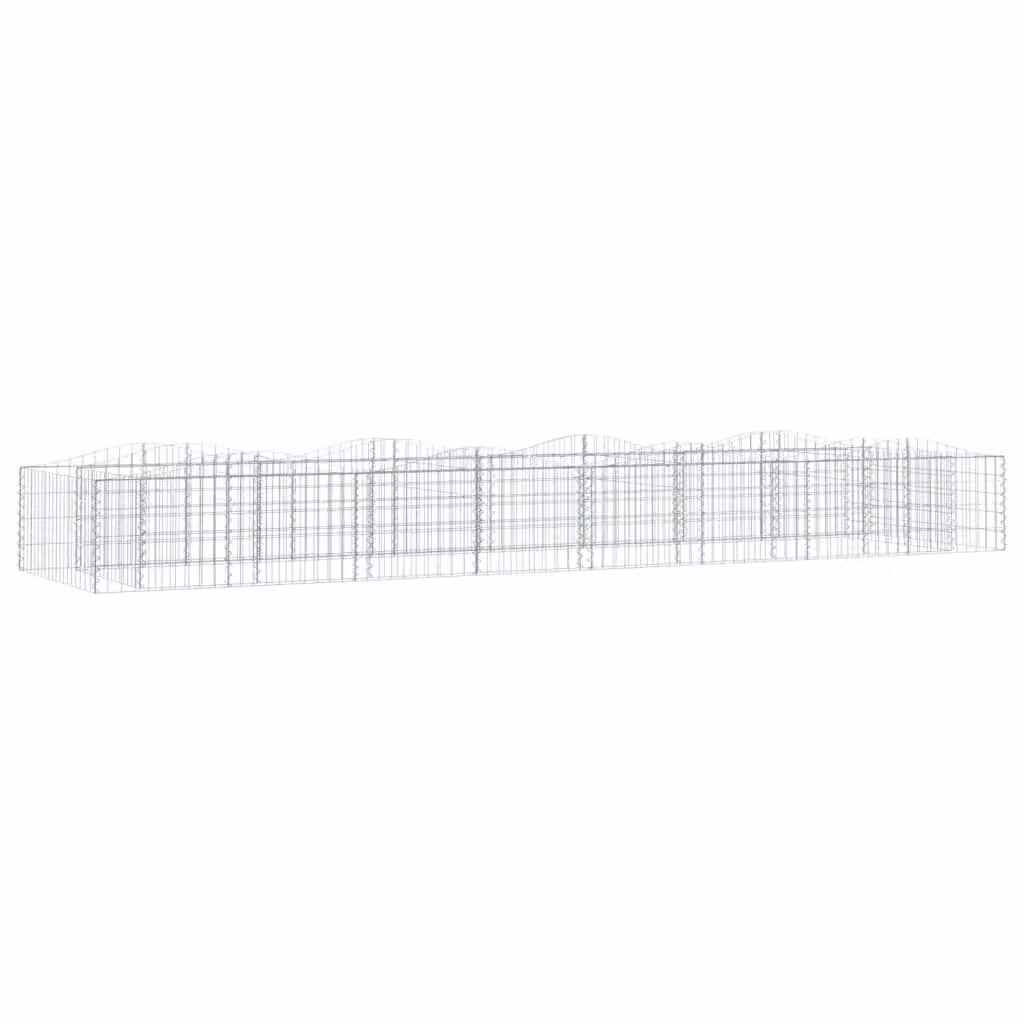 Berkfield Home Arched Gabion Raised Bed in Silver Galvanised Steel, W: 600 cm, D: 100 cm, H: 50 cm – 2