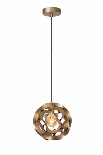 Lucide Hannelore Pendant Light in Matt Gold/Brass, Diameter: 30 cm – 1