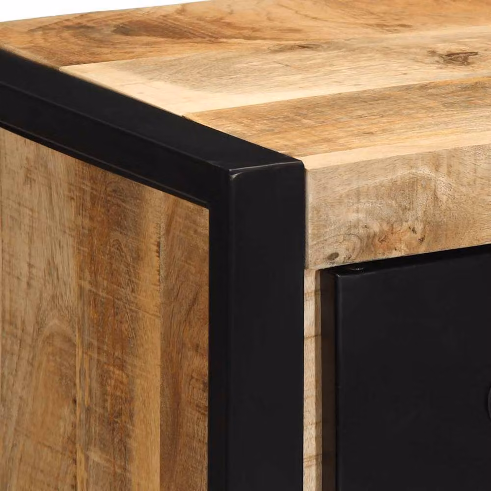 Berkfield Home Bedside Cabinet in Brown Solid Mango Wood, W/D/H: 40 x 35 x 40 cm – 5
