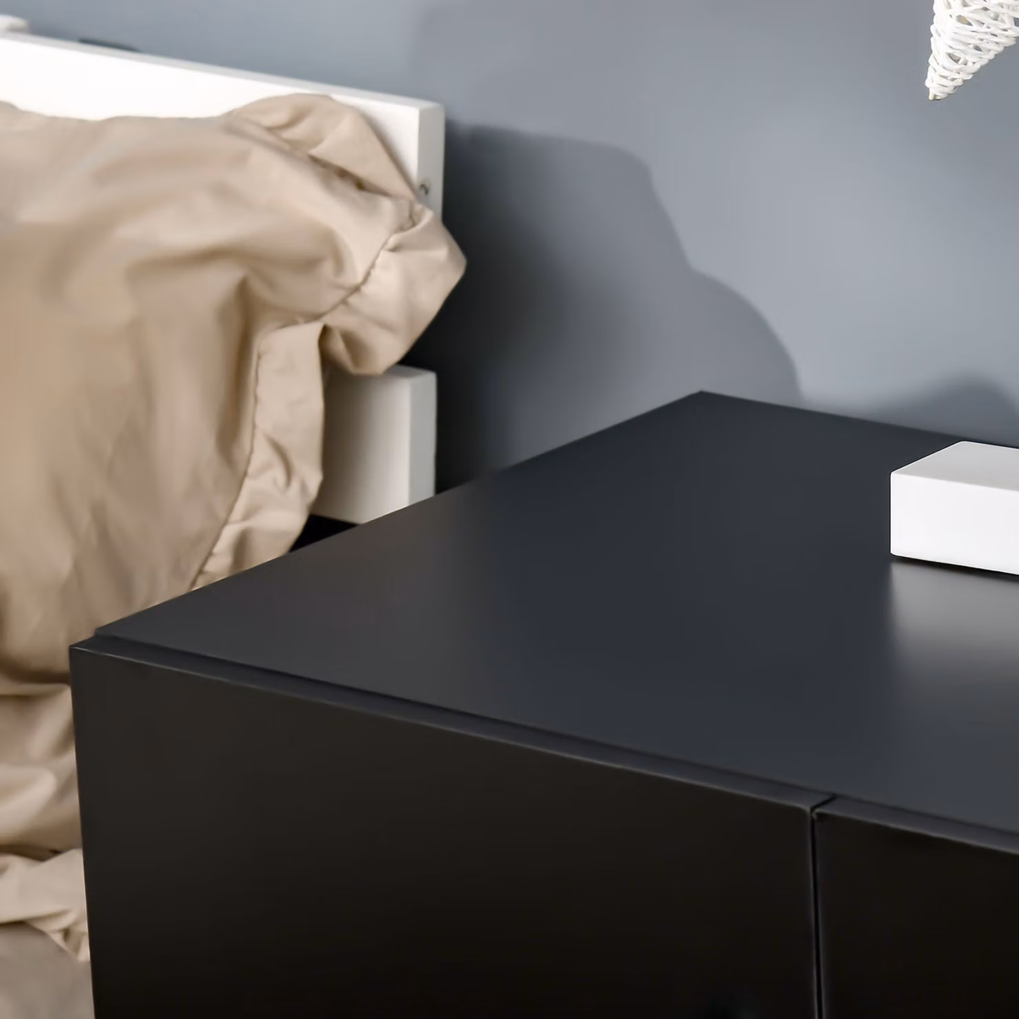 HOMCOM Black Wooden Storage Cabinet with Two Shelves and Modern Sideboard Design – 7