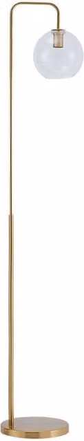 Garden Sanctuary Contemporary Arc Arm Floor Lamp in Gold/Brass