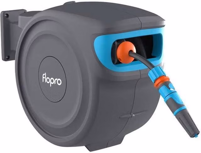 Flopro Automatic Wall Mounted Hose Reel with 20m Hose in Grey – 1