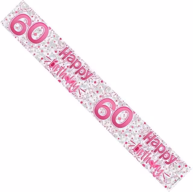 KDMD Pink 60th Birthday Pennant Banner Pack of 20