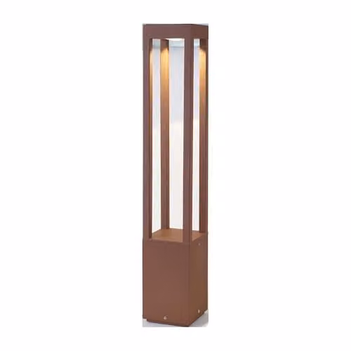 Netlighting Agra LED Outdoor Bollard Light in Brown with Transparent Glass, IP54 Rated
