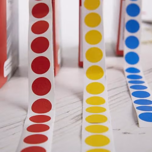 Blick Red Self Adhesive Coloured Dot Circle Labels, 19mm, 1280 Pack – 3