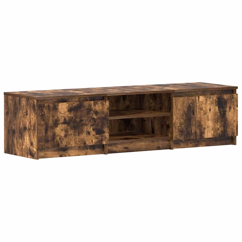 Berkfield Home Smoked Oak TV Cabinet in Brown, W/D/H: 140 x 40 x 35.5 cm – 3