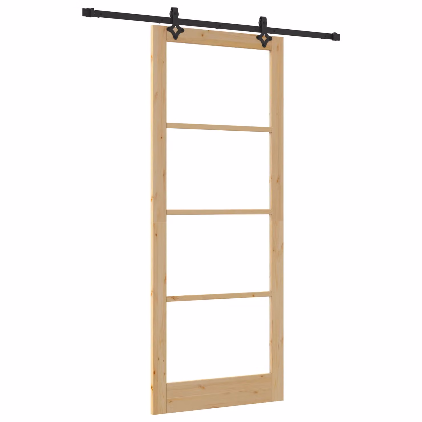 Berkfield Home Orkdal Minimalist Sliding Door with Hardware Set in Beige, Veneered Wood and Glass – 2