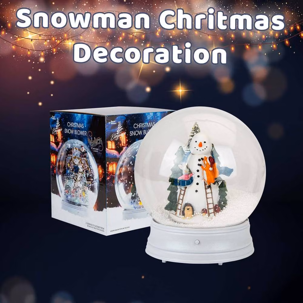 VFM e-Store Christmas Snowman Light Up Blower Snow Globe in White, W/D/H: 25 x 21 x 25 cm – 3