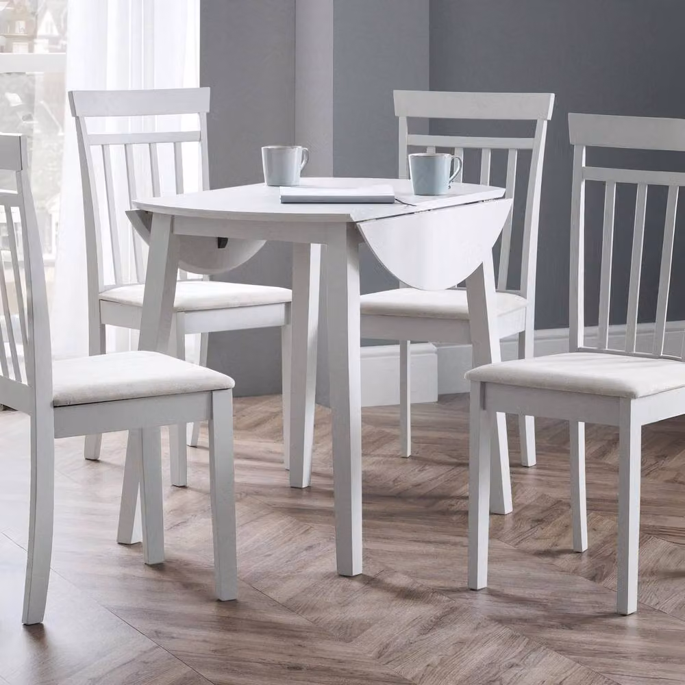 Cheshire Premium Coast Grey Lacquered Rectangular Drop Leaf Dining Table W: 90 cm – 2