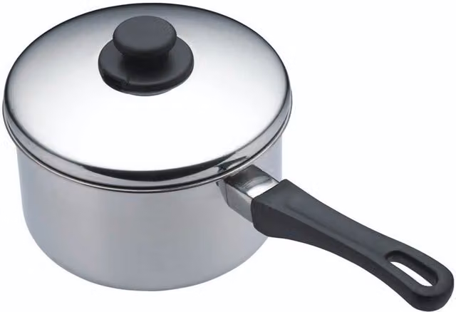 KitchenCraft Stainless Steel and Aluminium Extra Deep Saucepan with Lid, Silver – 1