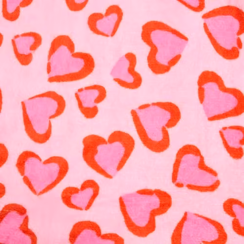 OHS Heart Leopard Flannel Fleece Throw Blanket, Pink/Red, W/D/H: 125 x 150 cm – 3