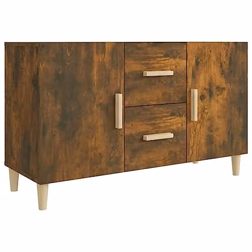 vidaXL Mid-Century Smoked Oak Sideboard in Brown, W/D/H: 100 x 36 x 60 cm – 1