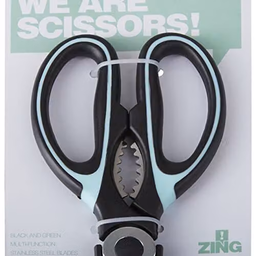 Premier Housewares Multipurpose Stainless Steel Kitchen Scissors in Black and Green – 4