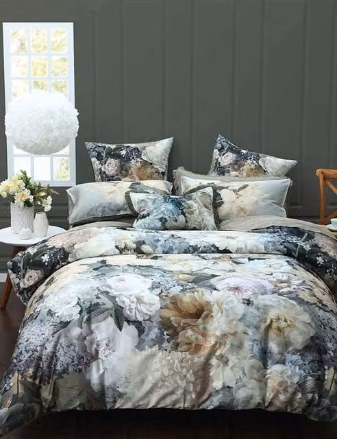 MM Linen Multicolour Floral Cotton Polyester Bedding Set, W: 180 cm, H: 200 cm