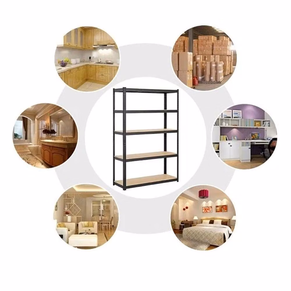 Kelvenix 2-Piece Heavy Duty 5-Tier Garage Shelving Unit, Black, H 180 x W 90 x D 30 cm – 3