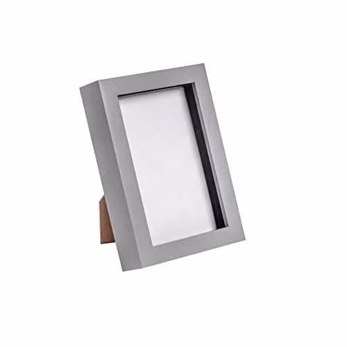 Nicola Spring 3D Shadow Box Photo Frame, Grey, W/D/H: 10 x 15 x 3.5 cm – 1