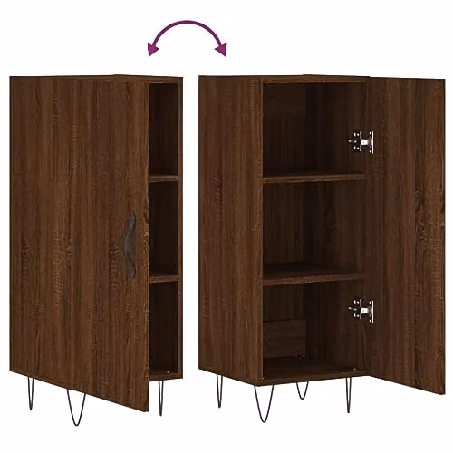 vidaXL Modern Sideboard in Brown Oak, W/D/H: 34.5 x 34.0 x 90.0 cm – 4